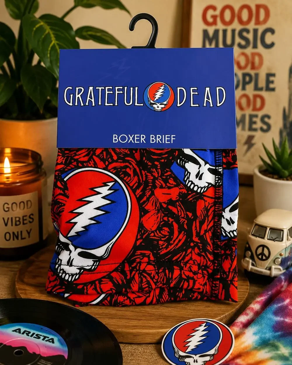 Grateful Dead Ripple Junction Steal Your Face Boxer Briefs M NWT